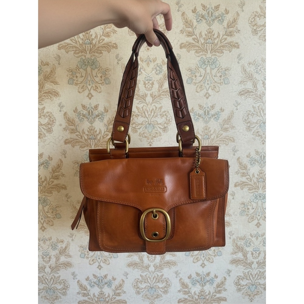 Coach Bleecker 2007 Style 93120 Cognac Leather Satchel Brass Y2K Vintage